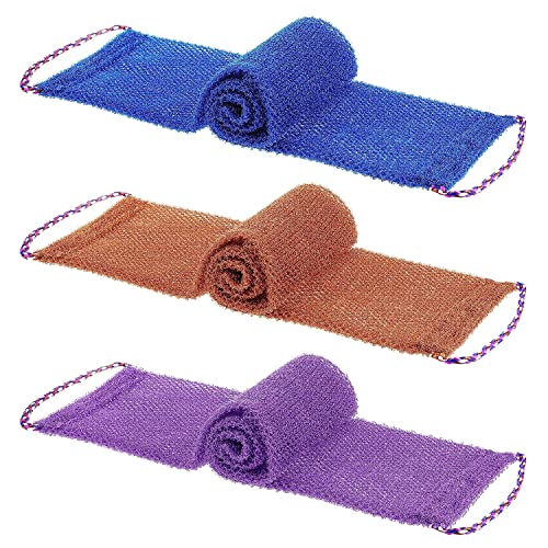 Dr.Pedi 3 Pieces African Net Sponge with Handles Long African Exfoliating Net Washcloth Bath Sponge Net Cloth Wash Net Body Back Scrubber for Shower Loofah - style: deep