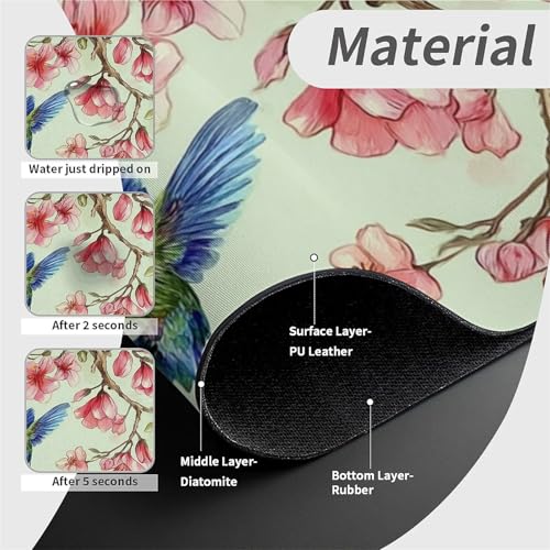 Faucet Fast Absorbent Pad - Hummingbird Butterfly Flower , Suitable For Kitchen, Bathroom, Island And Other Scenes - color: Hummingbird butterfly flower