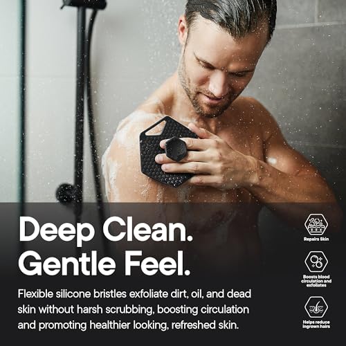 TOOLETRIES Silicone Body Scrubber 2.0, Loofah Alternative - Charcoal | Gentle exfoliating shower scrubber that's quick drying, hygienic and longer lasting than traditional loofahs. - color: Charcoal