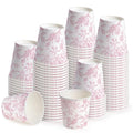 WRAPAHOLIC 3oz Paper Cups - 100 Pack Disposable Bathroom Cups with Toile Red Floral Design, Small Mouthwash Cup for Toothbrush Rinse, Home Bathroom, Picnic, BBQ, Travel and Party - color: Toile Red Floral