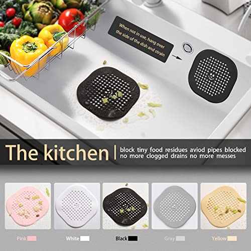 2 Pack Drain Cover Hair Catcher Drain Plug Hair Stopper Drain Protector for Shower Bathroom Accessories Bathtub Deep Grey - color: Deepgrey