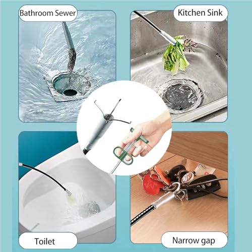 Upgrade Drain Snake Hair Drain Clog Remover，61 Inch Flexible Claw Grabber Tool for Home Sink, Bathroom Tub,Drain, Toilet, Tight Spaces Unclogger Tool - color: T61