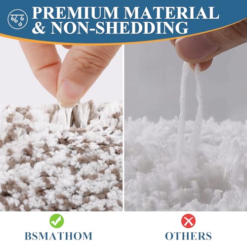 Bsmathom Bathroom Rugs Sets 3 Piece, Non-Slip Absorbent Bath Mats, Extra Soft Plush Shaggy Bath Rugs with U-Shaped Contour Toilet Mat Machine Washable, Coffee - color: Coffee, size: 18"x26"+18"x48"+U Shape 20"x24"