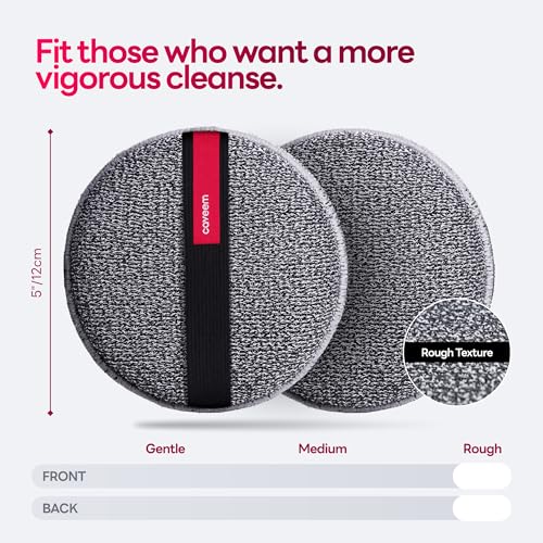 Caveem Exfoliating Body Scrubber, Extra Rough Shower Exfoliator Sponge, Body Exfoliating Sponges for Remove Dead Skin, Bath and Body Exfoliate Buffer, Round Sponge for Women (2 Pack) - style: Round and Rough Exfoliation