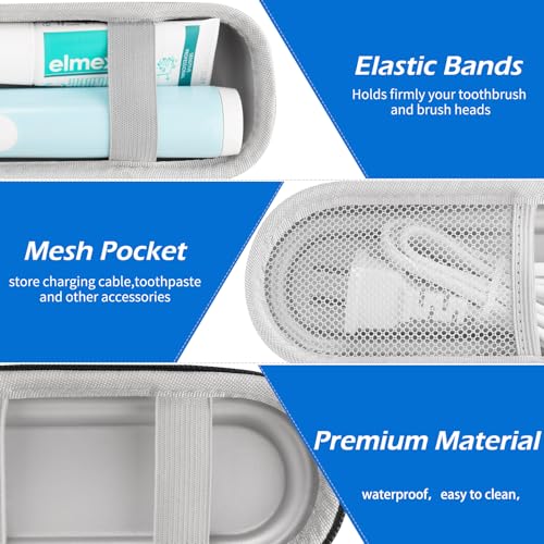 Toothbrush Travel Case for Oral B/Oral-B Pro 1000 1500 5000 7000 & Philips Sonicare 4100 1100 5300 5100 6100/iO Electric Toothbrush, Hard Protective Storage Bag (Black) - color: Black