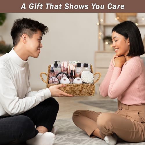 Aqua Elegante Bath Spa Gift Set - 15 Piece Premium Basket with Wash, Bubble Bath, Lotion, Salts, Body Scrub, Towel, Shower Puff, Bathbombs, Reusable Basket, Gifts for Women - Coconut & Vanilla - size: 15 Piece Set (Reusable Basket)