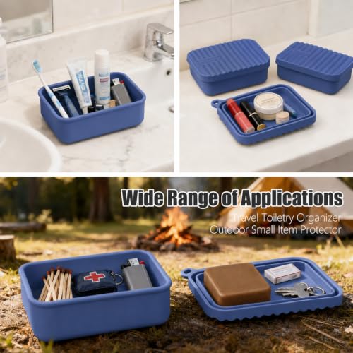 AIDIMMING Extra Large Silicone Travel Soap Case, Leak Proof Bar Soap Holder & Container for Extended Trips, Camping & Gym,Truck Drivers, Fits 10oz Duke Cannon, Shampoo & Conditioner Bars (Deep Blue) - color: Deep Blue