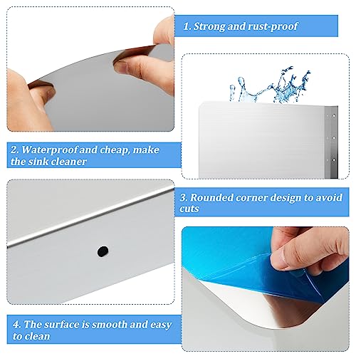 Therwen 2 Pcs Stainless Steel Side Splash Guard for Sink 20 x 20 Inch Wall Mount Guard with Screws Commercial Restaurant Hand Sink and Compartment Prep Sink Kitchen Sink Splash Protector Supply - size: 20 x 20 Inch