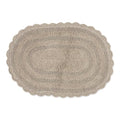 DII Crochet Collection Reversible Bath Mat, Small Oval, 17x24, Stone - color: Stone, size: 1'5" x 2' (Oval)