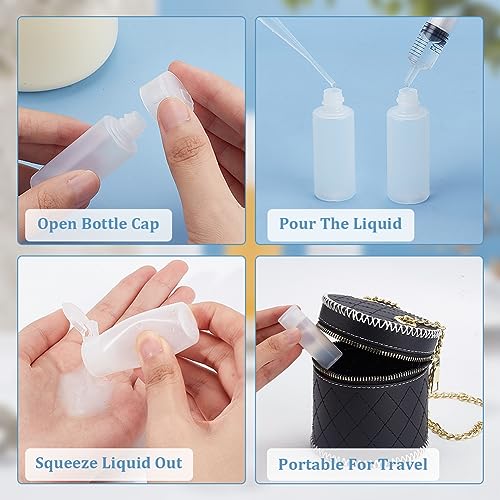 BENECREAT 10 Pack 12ml Small Plastic Flip Cap Sample Bottle Empty Refillable Travel Bottles for Makeup Cosmetic Toiletries Product - size: ['12 ml']