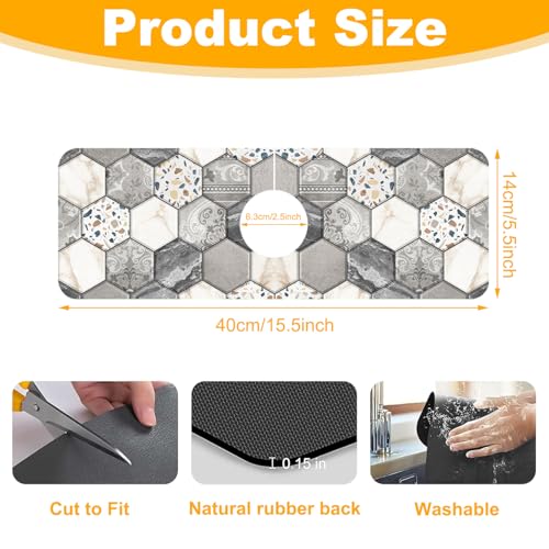 2 Pack Faucet Mat for Kitchen Sink Splash Guard Bathroom 15.5"X5.5" - size: 15.5" x 5.5"