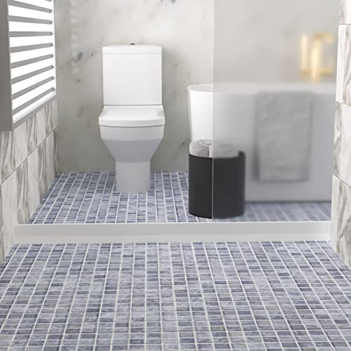 3" High Shower Threshold Water Dam 98 IN Collapsible Shower Water Splash Guard for Curbless Shower Threshold Barrier Water Stopper for Wet and Dry Separation Bathroom and Kitchen (White) - color: White, style: 98 inch