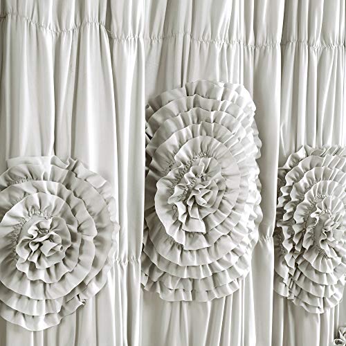 Lush Decor Serena Shower Curtain, 72" W x 72" L, Light Gray - Ruffled Bathroom Curtain - Gray Fabric Shower Curtains - Coquette Decor - color: Light Gray