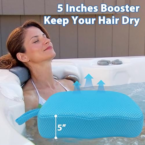 Hot Tub Booster Seat for Adults, 5 Inch Thick Supportive Cushion with Non-Slip Bottom, Weighted for Quick Sink Without Float, Spa Booster Seat for Hot Tub (Including Inflatable), Pool, Bathtub - color: Blue