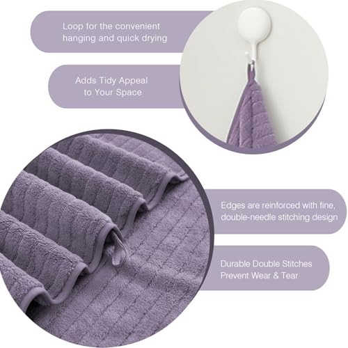 Hailea Hand Towels Set 16x31 Inches,Soft Microfibers Bathroom Towel Set 2 Pack,Highly Absorbent Quick Dry Luxury Towel Hotel Spa Gym Hand Towel Collection for Bathroom,Dark Purple - color: Purple, size: 2-Piece Hand Towel