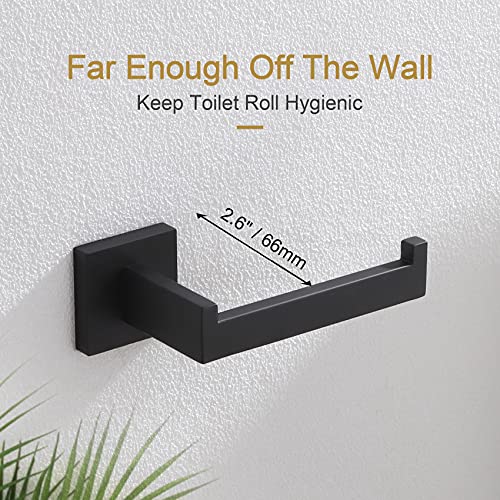 KOKOSIRI Black Toilet Paper Holders Bathroom Toilet Paper Roll Holder SUS304 Stainless Steel Contemporary Wall Mounted, 2 Pack, B2003BK-P2 - color: Matte Black, size: Without Shelf(2 Pack)