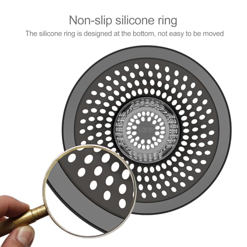 LEKEYE Shower Drain Hair Catcher/Bathroom Drain Cover/Bathtub Drain Strainer/Shower Stall Drain Protector(Brushed Nickel) - color: Brushed Nickel