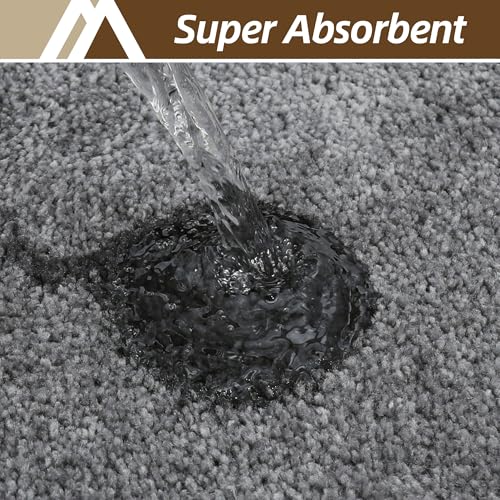 COSY HOMEER Bath Rugs for Bathroom Extra Thick - Anti-Slip Bath Mats Soft Plush Yarn Shaggy 100% Strong Mirco Polyeste Mat Living Room Bedroom Mat Floor Water Absorbent(Dark Grey,24x36 - Inches) - color: Dark Grey, size: 2' X 3' (Rectangular)