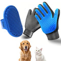 NVNAN Cat & Dog Grooming Glove and Curry Brush Set | Includes grooming glove and curry bath brush for deshedding, bathing, brushing, and gentle pet hair removal - color: Gloves + Brush