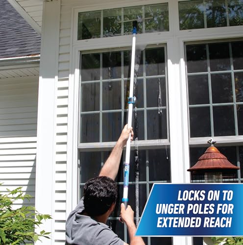 Unger Connect and Clean 16” Performance Window and Glass Cleaning Squeegee with Replacement Rubber, Cleaning Supplies, Heavy Duty Household Cleaner Tools with Streak-Free Results (Pack of 10) - size: 16 Inch (Pack of 10), style: 16” Performance Grip Squee