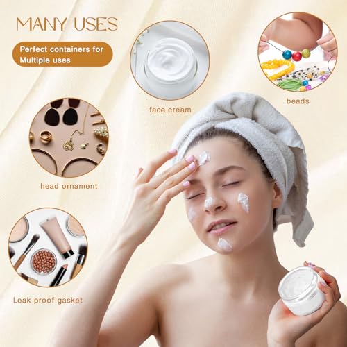 Patelai 4 Pieces Round Wide-mouth Leak Proof Plastic Container Jars with Lids for Travel Storage Makeup Beauty Products Face Creams Oils Salves Ointments DIY Making(1 Ounce,Clear) - color: Clear, size: 1 Ounce