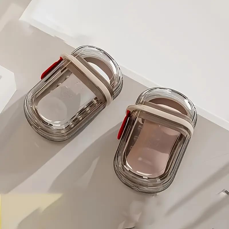 1pc Portable Soap Box with Lid, Sealed Drainage Design PET Material, ldeal for Travel & Outdoor Leisure -Mini Storage Soap Holder for Camping, Hiking, Outdoor Personal Care Hygiene