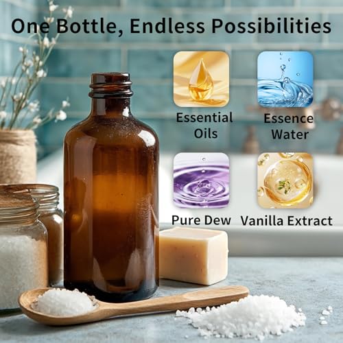 24 Pack 8oz Amber Glass Boston Round Bottles with Phenolic Polycone Caps – Airtight, Leak-Proof Brown Glass Containers for Kombucha Brewing, Storing Condiments, Essential Oils, and Homemade Solutions - size: 8oz