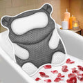 Bath Pillow for Tub Ergonomic Bear Shape Design Bath Pillow for Head and Neck Support SPA Gift Bathtub Pillow 4D Air-Mesh with 8 Suction Cups Washable Gray - size: 19''*21'' Bear Shape