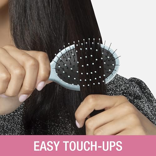 Conair Detangling Mini Hair Brush Set, 3-Pack Detangler Brushes for Wet or Dry Hair, Gentle Detangler for All Hair Types, Hair Brushes for Women and girls. gifts for her, Silver, Blue, Pink - color: Pink, Blue, Silver, size: 3 Count Travel Size