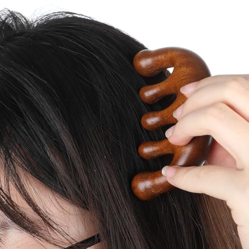 Xthrotsenk 3 PCS Scalp Massager Hair Growth Wooden Gua Sha Hair-Massager Comb Scalp Massager Manual Scalps Massagers Scalps Tool for Women Man Hairs Promoting Hairs Growth