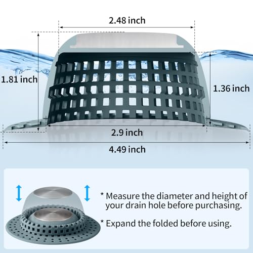 Aluvor Shower Drain Hair Catcher Bathtub Drain Cover Sink Drain Protector | Bathroom Sink & Bathtub Drain Strainer for Pop-Up & Regular Drains, Silver Greyish Blue - color: Silver Greyish Blue