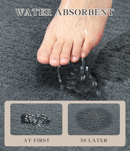 chakme Bathroom Rug Sets 2 Piece, Ultra Thin Quick Dry Bath Mat Set, Absorbent Bath Mat for Bathroom Non Slip Machine Washable, (Light Blue, 2 Piece) - color: Light Blue, size: 2Piece-Contour Rug