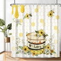 Fabric Shower Curtain with Hooks, Waterproof & Washable & Polyester, Spring Funny Bee Daisy Sunflower Floral Shower Curtains for Bathroom, Rusitc Farmhouse Bathroom Curtain, House Gift, 71x74 Inch - color: Bee Sunflower