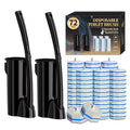 2 Pack Disposable Toilet Brush and Holder Set,Extended Handle with 72 Cleaner Refills Toilet Brush for Toilet Bowl Cleaners,Bathroom Cleaning, Bathtub.Disposable Toilet Cleaning System - style: 2 Pack Toilet Brush+72 refills