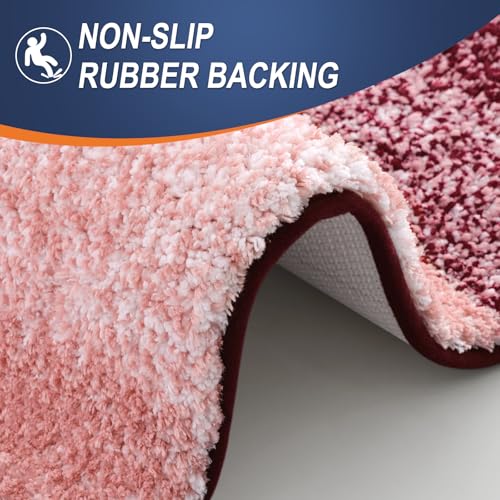 OLANLY Small Bathroom Rugs Mat 24x16, Extra Soft Absorbent Microfiber Bath Rugs, Rubber Backing, Quick Dry, Machine Washable Bath Mats for Bathroom Floor, Tub and Shower, Home Decor Accessories, Red - color: Red, size: 24" X 16"