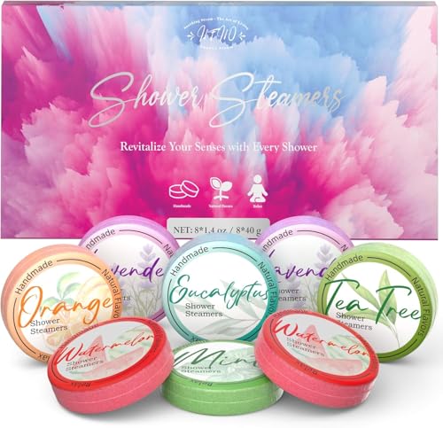 Shower Steamers Aromatherapy 8 Pack –Natural Essential Oil Shower Bombs for Self Care, Home Spa, Stress Relief & Relaxation, Birthday Gifts for Women and Men. Dreamy Watercolor Style - style: Dreamy Watercolor Style