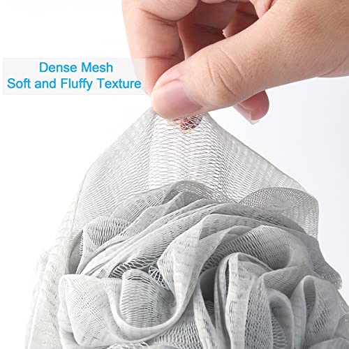 AmazerBath Loofah Sponge 75g/Piece, Exfoliating Bath Sponge Body Scrubber - Loofa Set of 4 Neutral Colors (Large) - style: Light Brown