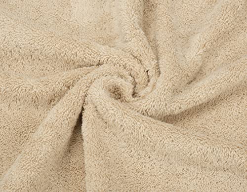 American Soft Linen 100% Cotton Luxury Turkish Towels, 3 Piece Towel Set | Soft Absorbent Quick Dry OEKO Tex Standard 100 Certificated Durable Machine Washable Breathable Premium Hotel Quality - color: Beige, size: 3PC (BT + HT + WC)