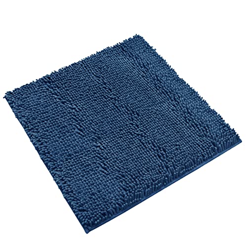 Non-Slip Bath Rug,Extra Soft Microfiber Bedroom Shag Carpet with Anti-Slip Backing,Water/Dust Absorbent Fast Dry Shower Mat,Sound Insulated Stairs Pad,Machine Washable (NavyBlue,24 x 24 Inches) - color: Navyblue, size: 2' x 2' (Rectangular)