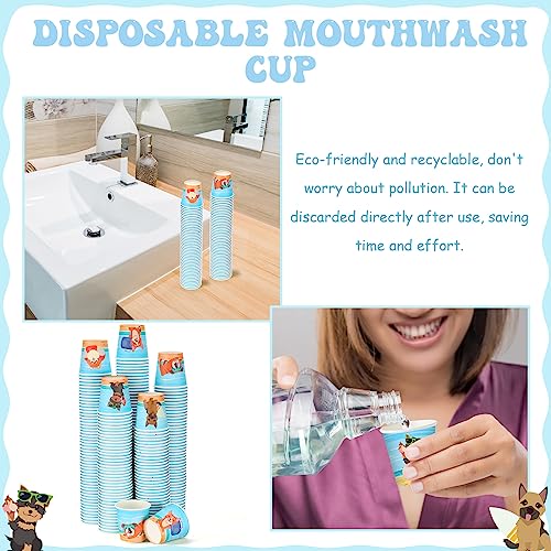 Patelai 500 Pack 3 oz Paper Cups Disposable Bathroom Small Mouthwash Animal Beverage Drinking Cups for Home, Office, Travel, Party(Beach Dog) - style: Beach Dog