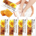 Pedicure Kit Foot Soak Set: Bubble Salt, Sugar Scrub, Massage Mask, Massage Lotion in a Box, 4 Step Foot Spa Kit for Dry Feet, Calluses and Tired Feet(1 Set Honey Flower)