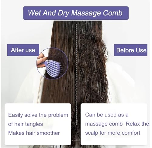 Unisex Soft And Elastic Scalp Massage Comb Massager, Shampoo And Itching Comb Does Not Hurt The Scalp And Hair, Can Also Be Used For Curly Hair Care (Purple, Large) - color: Purple, size: Large