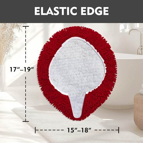 RUN HELIX Bathroom Toilet Lid Cover,Chenille Machine Washable Seat Covers, 17.5x15, Stays in Place Rubber Backing, Fits Most Round, Elongated and Oblong Lids, Accessories Decor,Burgundy - color: Burgundy, size: Lid 17.5"x15"