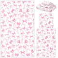 Moukeren Set of 3 Pink Bow Bath Towels Cute Coquette Bow Bath Towel Hand Towel and Washcloth Soft Decorative Towels for Girls Womens Bathroom Kitchen Pool Gym Spa Yoga - style: Pink Bow