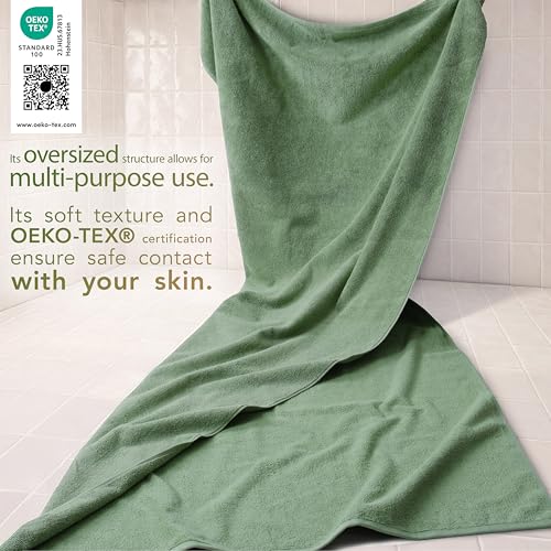Cotton Paradise 100% Cotton Turkish Towel, Soft Absorbent Quick Dry, 40x80 Oversized Bath Sheet Towel, Sage Green - color: Sage Green, size: 1 PC 40x80"