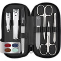 marQus Manicure Sets for Women & Men from Solingen Germany with glass nail file - Quality Grooming Kit Incl. Nail Clippers & glass nail file, Nail Kit Perfect for Pedicure. - color: Black Nappa