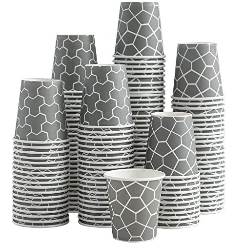 3 oz Paper Cups – 600 Count, Small Bathroom Cups, Disposable Mouthwash Cups, Espresso Cups, Mini Cup for Coffee, Tea, Water, Snack - color: Gray, size: 3 oz