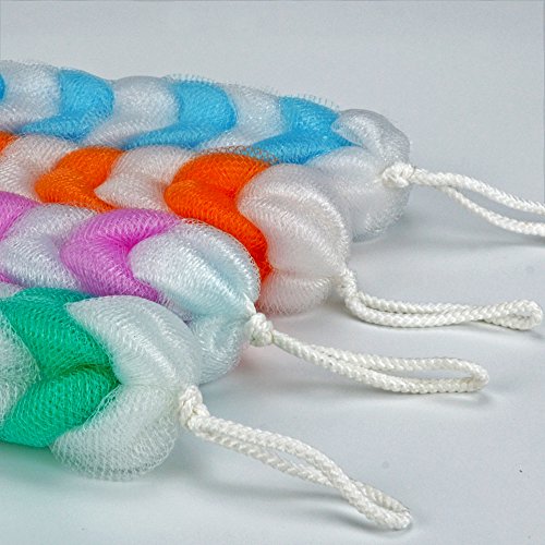Eslite Exfoliating Loofah Back Scrubber for Shower,Wonderful Colors(4- Counts)