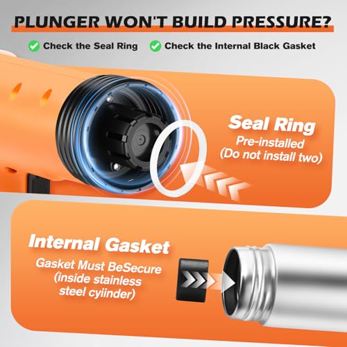Electric Toilet Plunger, High Pressure Toilet Snake Drain Clog Remover, Splash-free Unclogger with Drain Snake Auger, Plungers for Bathroom Heavy Duty, Versatile Air Blaster Unclogger Kit (Orange) - color: Electric Orange