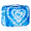 Tie Dye Hanging Toiletry Bag for Girls, Travel Toiletry Bag for Teen Girls Cosmetic Makeup Waterproof Wash Bag Traveling Toiletries, Blue Heart - color: Blue Tie Dye Heart
